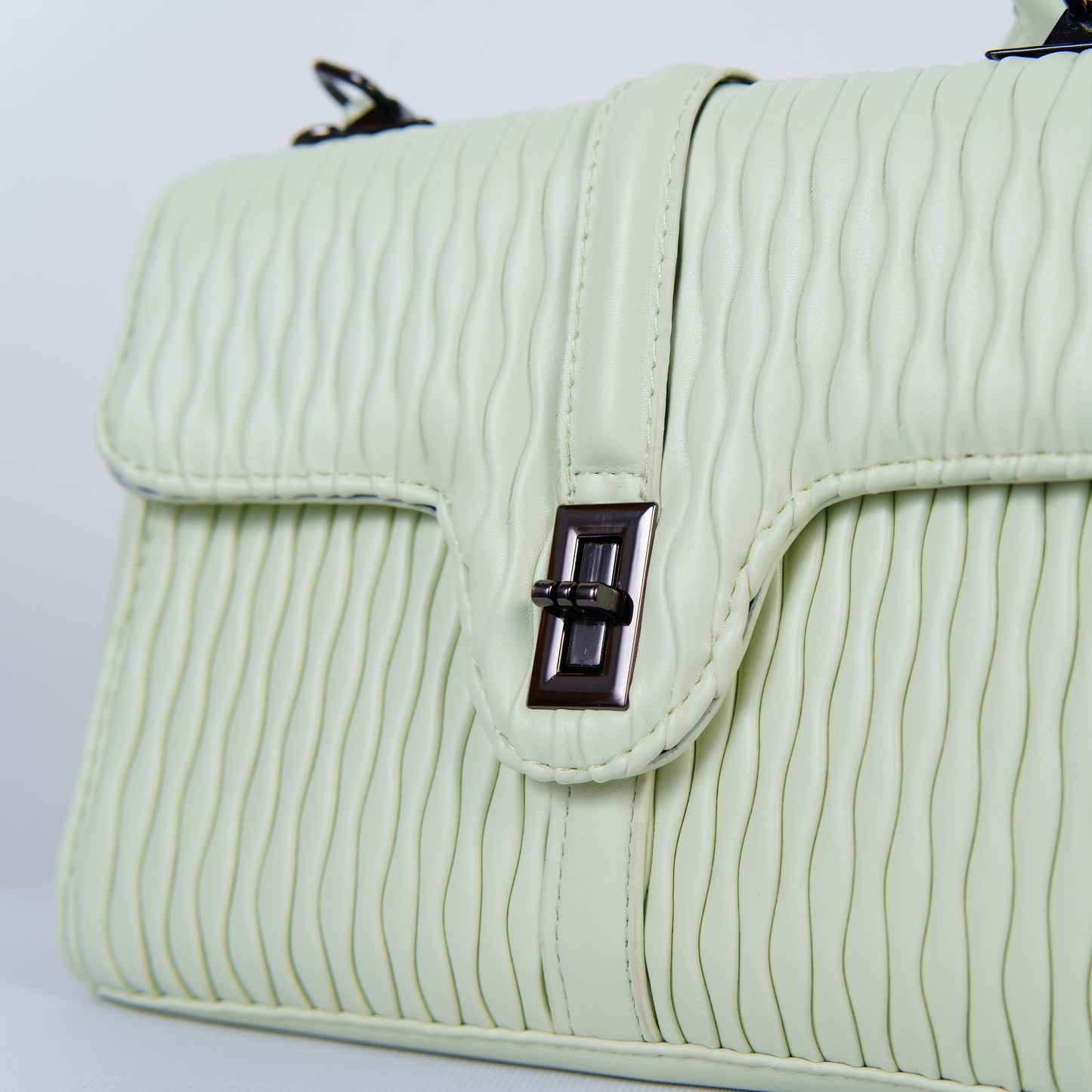 Mint Woven Elegance Handbag