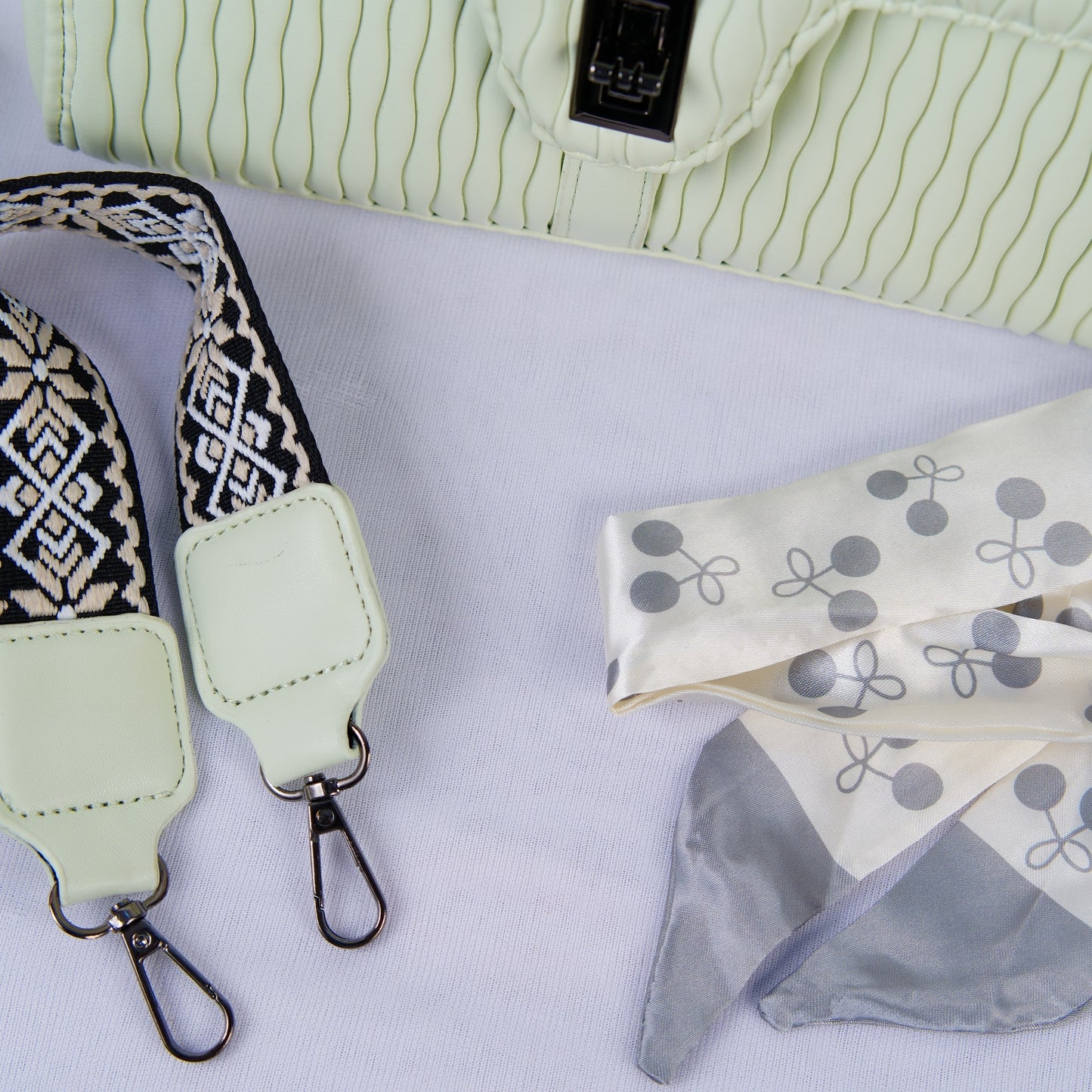 Mint Woven Elegance Handbag