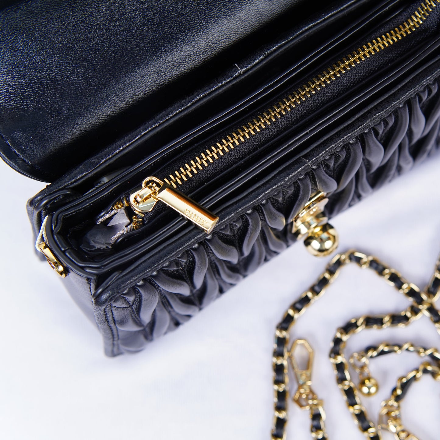 Noir Weave Clutch – Midnight Edition