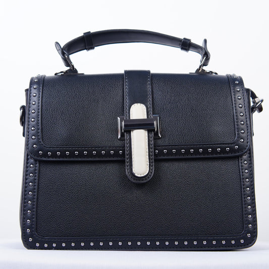 Studded Grace Satchel – Noir Edition