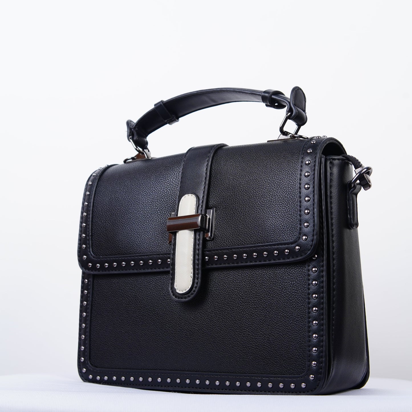 Studded Grace Satchel – Noir Edition