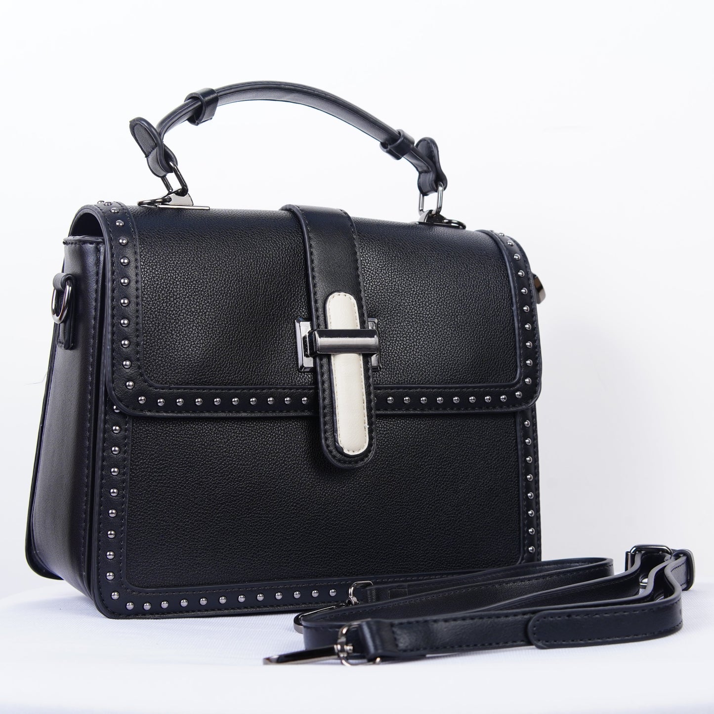 Studded Grace Satchel – Noir Edition