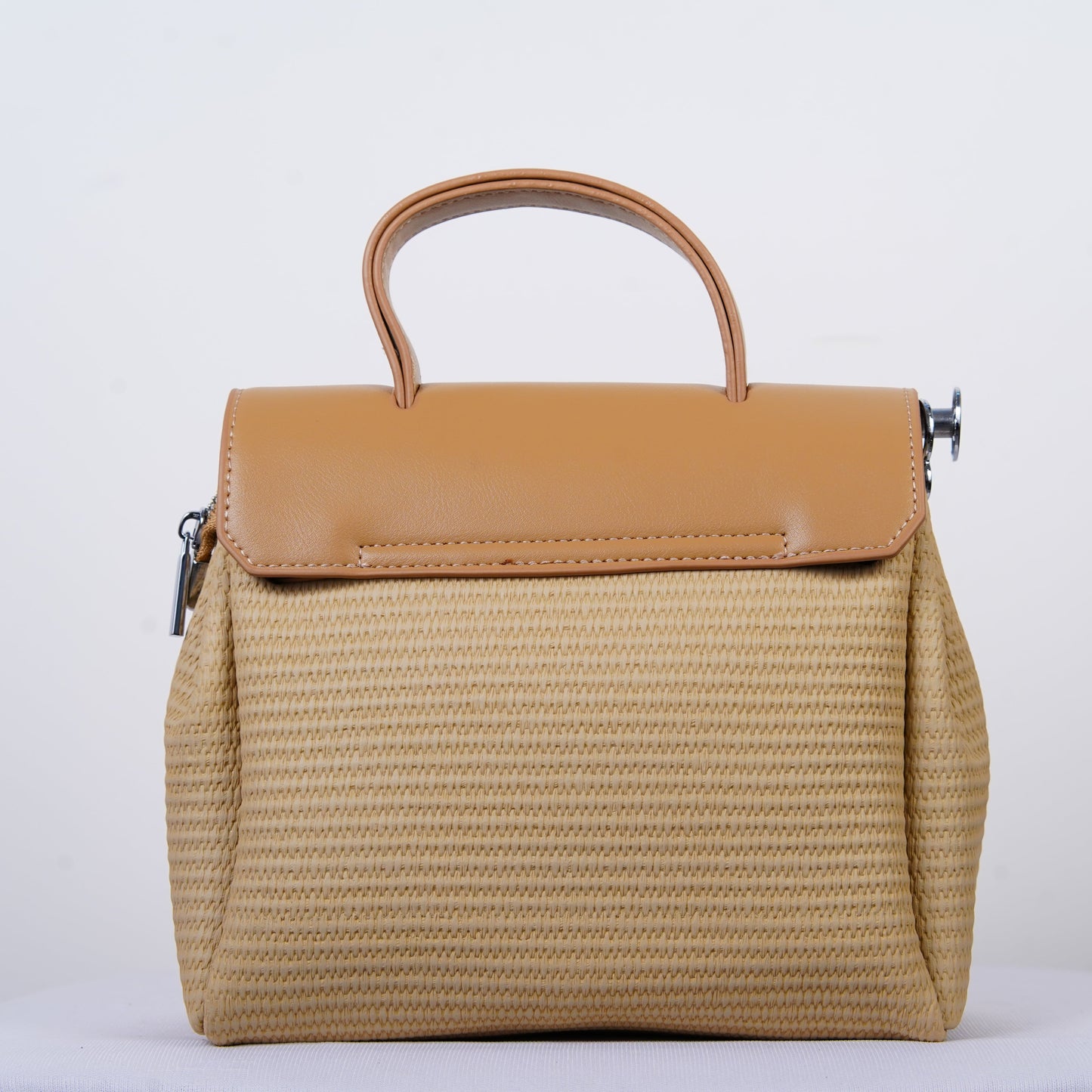 The Riviera Belle – Woven Tan Mini Tote