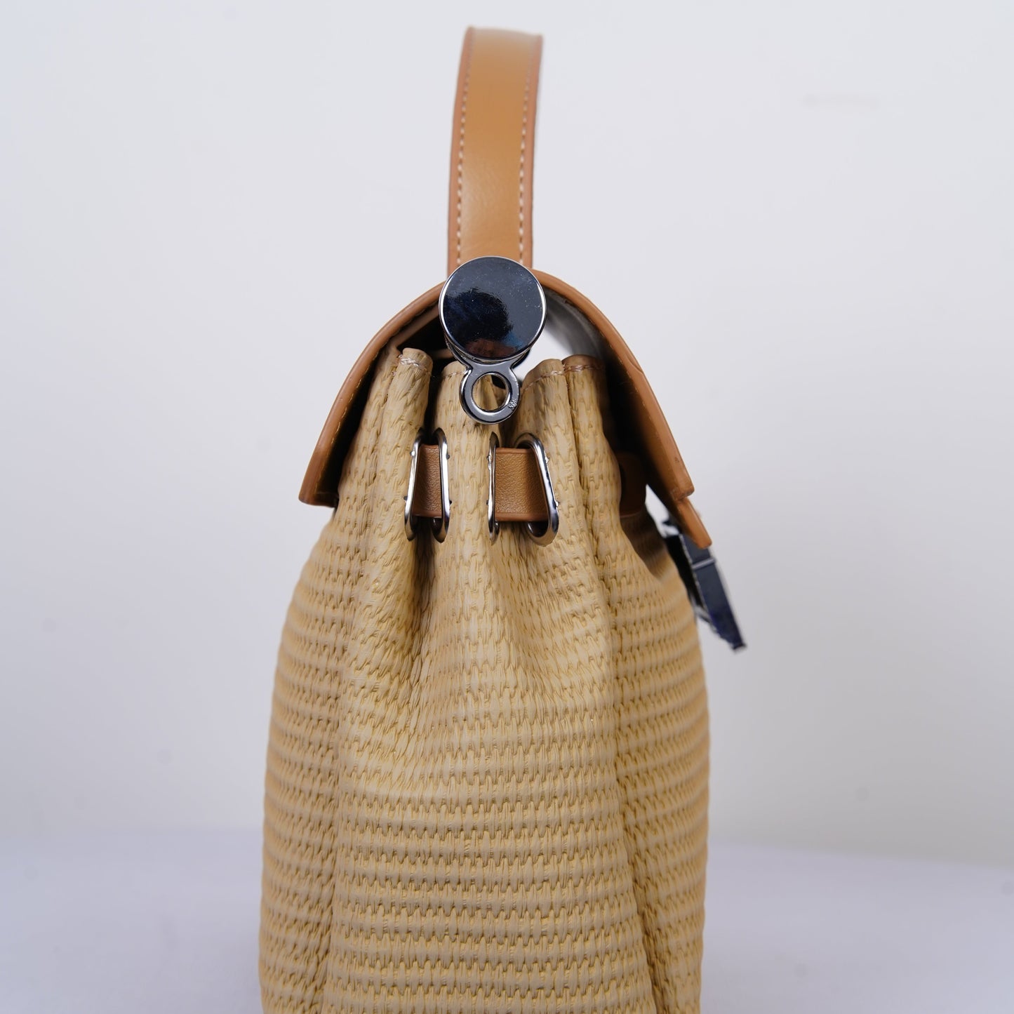 The Riviera Belle – Woven Tan Mini Tote