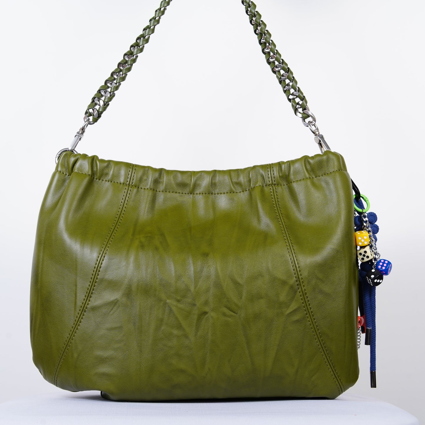 Dice Charm Shoulder Bag - Olive Green Edition