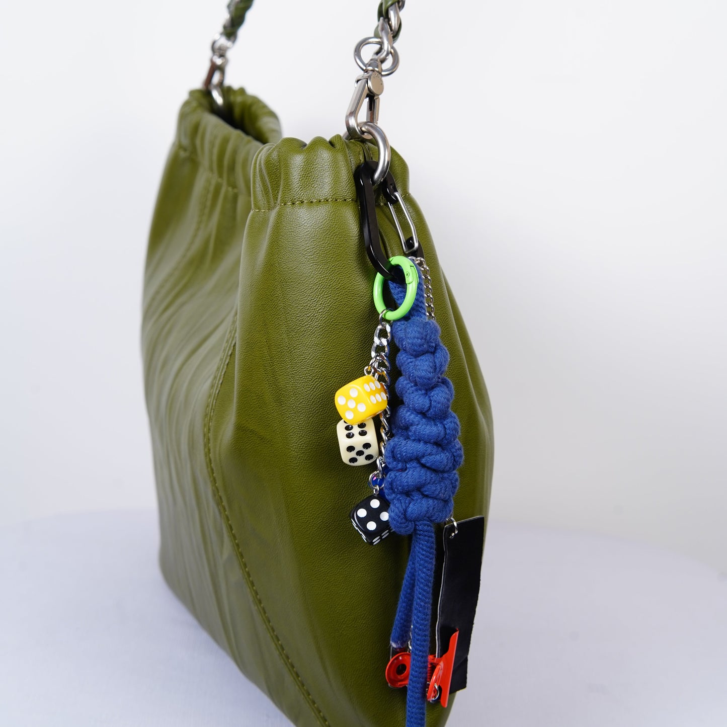 Dice Charm Shoulder Bag - Olive Green Edition