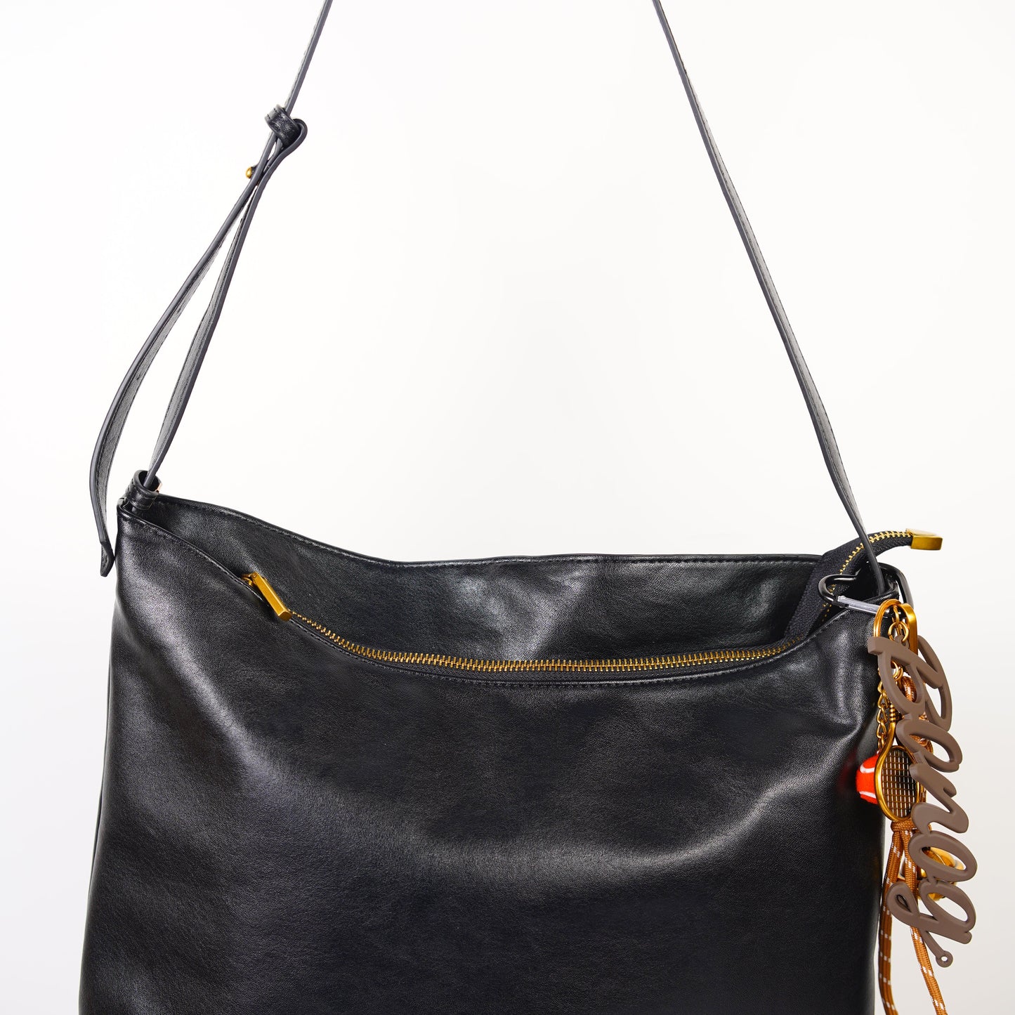 Noir Charm Shoulder Tote