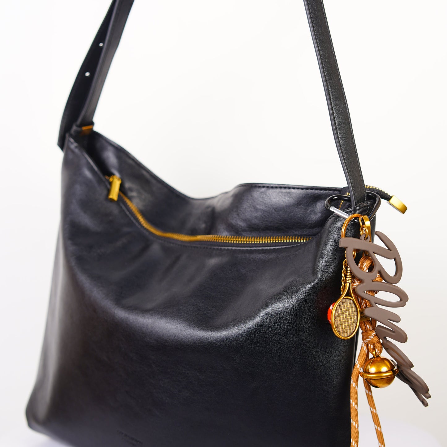 Noir Charm Shoulder Tote