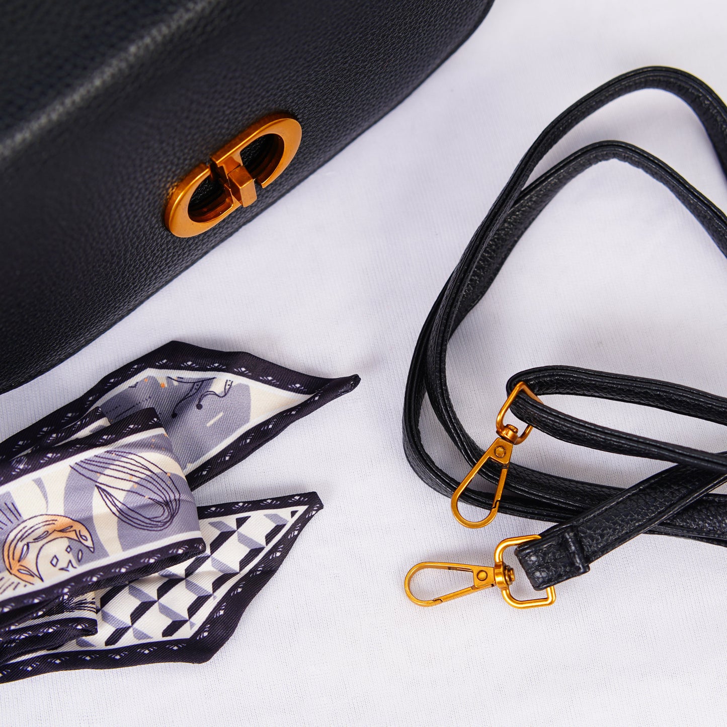 Noir Élégance Mini Satchel